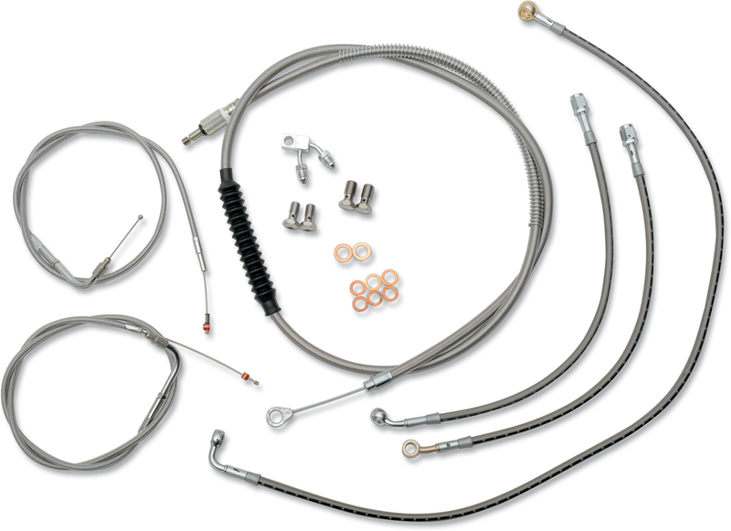 LA CHOPPERS 15-17" APE CABLE KIT BRAIDED STAINLESS FOR ABS MODELS HD - Softail '11-'14 - LA-8150KT-16