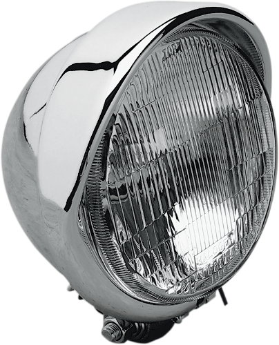 DRAG SPECIALTIES H-4 Headlight with Visor- 5-3/4" - Chrome - 206002HDV-BXLB2
