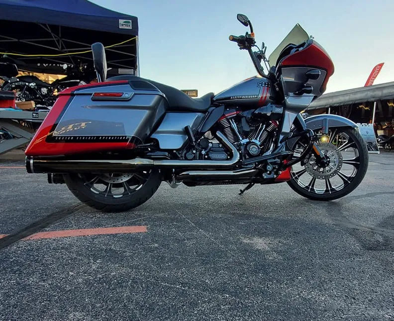 KHROME WERKS 2-into-2 Dominator Exhaust System with 4-1/2" Mufflers - Eclipse Black Chrome - FL 2017+ M8 Touring Models - 201810A