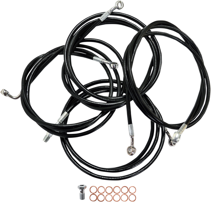 LA CHOPPERS BLACK NYLON 12-14" APE CABLE KIT FOR ABS MODELS HD - LA-8052KT-13B