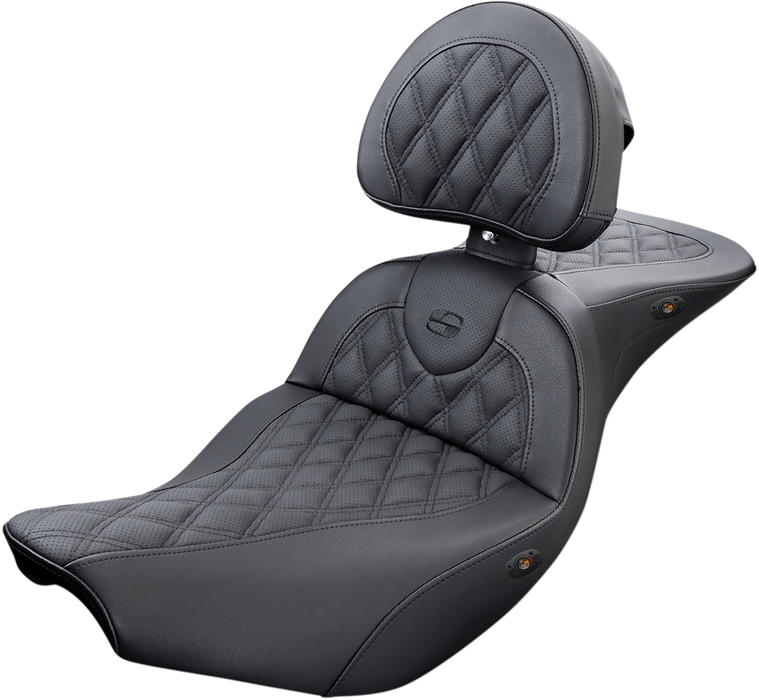 SADDLEMEN Roadsofa™ Seat - Heated - Backrest - Indian '14-'19 - I14-07-182BRHCT