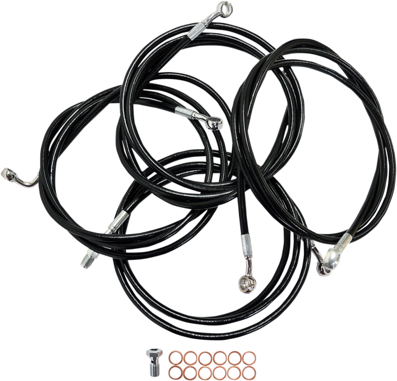 LA CHOPPERS BLACK NYLON 18-20" APE CABLE KIT FOR ABS MODELS HD - FLH '14-'16 - LA-8052KT-19B