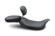 MUSTANG Wide Tripper™ Passenger Seat - Harley-Davidson 2008+ FL - Black W/Gun Metal Stitching 76648GM - PartsOutlet.com.au