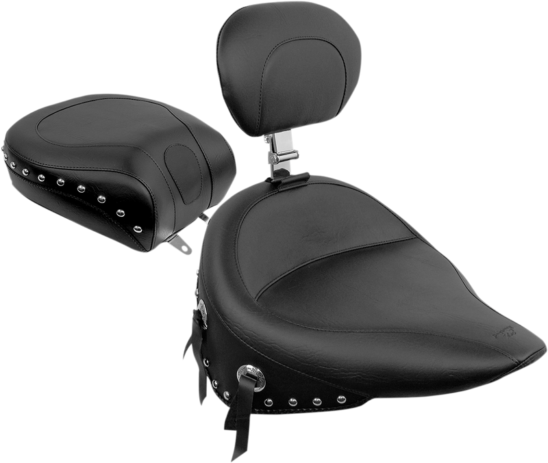 MUSTANG Wide Pillion Pad - Studded - Harley-Davidson Softail 1984-1999 - 79114 - PartsOutlet.com.au