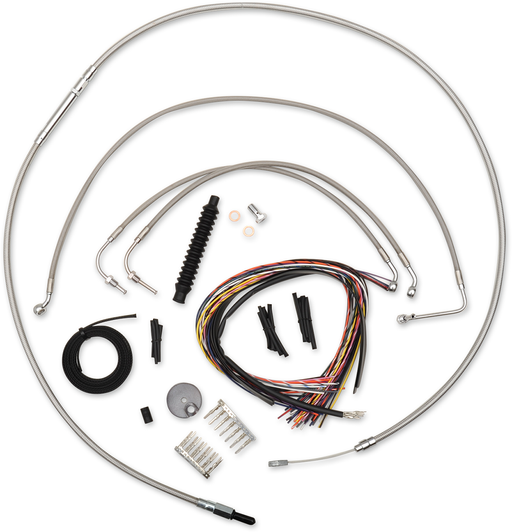 LA CHOPPERS CABLE AND BRAKE LINE KIT STAINLESS POLISHED FOR MINI APE HANGERS - LA-8010KT2-08 - PartsOutlet.com.au