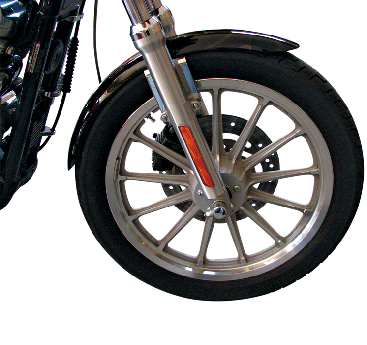 DRAG SPECIALTIES XLX-Style Front Fender with Chrome Side Braces - Harley-Davidson 1973-2021 - Steel 091018-PB-LB2 - PartsOutlet.com.au