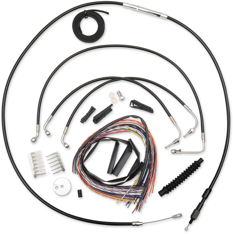 LA CHOPPERS CABLE AND BRAKE LINE KIT BLACK VINYL FOR 12"-14" APE HANGERS - FLHX '14-'15 - LA-8012KT2-13B