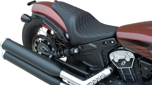 DRAG SPECIALTIES 3/4 Solo Seat - Diamond - Indian Scout 2018-2022 - Black 0810-2255 - PartsOutlet.com.au