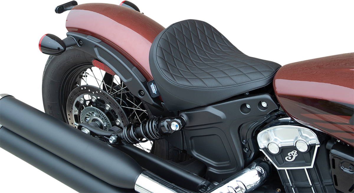 DRAG SPECIALTIES Solo Seat - Diamond - Black - Indian Scout - 2018-2020 Vinyl 0810-2257 - PartsOutlet.com.au