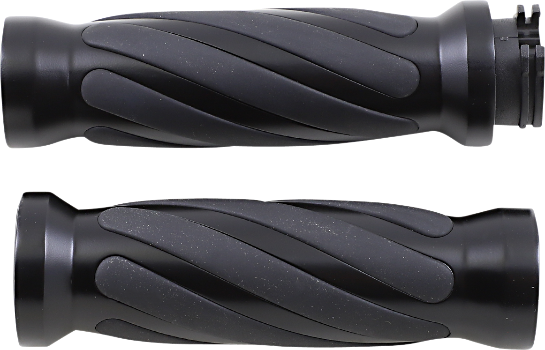 DRAG SPECIALTIES Grips - Twisted - Harley-Davidson 1980-2022 - Matte Black 17-0543MBD - PartsOutlet.com.au