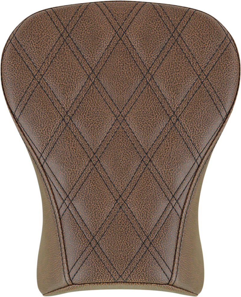 SADDLEMEN Touring Renegade Pillion Pad - 18+ Low Rider / Sport Glide - Lattice Stitched - Brown 818-29-012BLS - PartsOutlet.com.au