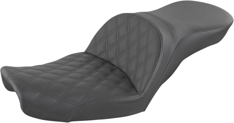 SADDLEMEN Explorer Seat - Lattice Stitched - Dyna '96-'03 - 896-04-029LS - PartsOutlet.com.au
