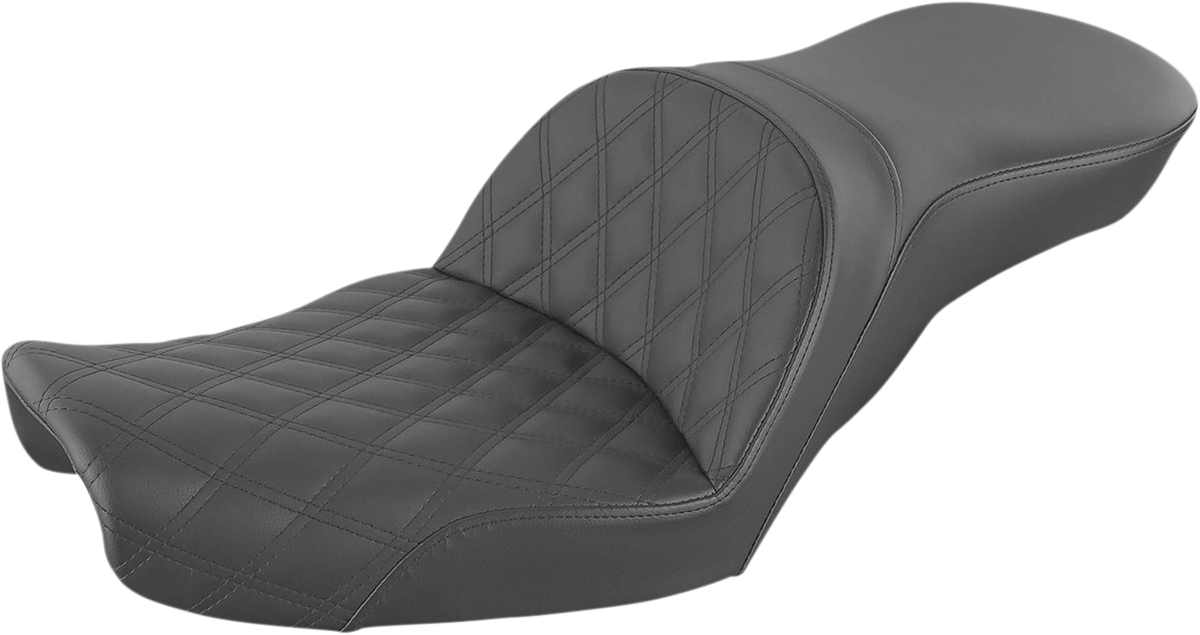 SADDLEMEN Explorer Seat - Lattice Stitched - Dyna '96-'03 - 896-04-029LS - PartsOutlet.com.au