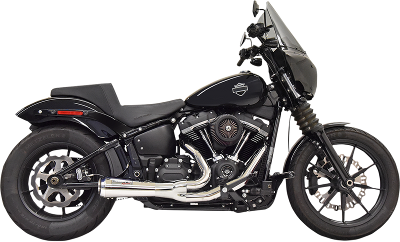 BASSANI XHAUST Ripper 2:1 Short Exhaust 2018-2021 M8 Softail Street Bob, Lowrider, Slim, Fat Bob, & Sport Glide - Chrome 1S73 - PartsOutlet.com.au