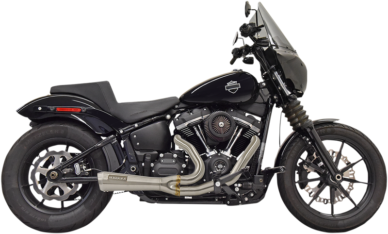 BASSANI XHAUST Ripper III 2:1 Short Exhaust - Fits M8 Softail '18-'21 Street Bob, Lowrider, Slim, Fat Bob, & Sport Glide - Stainless Steel 1S73SS - PartsOutlet.com.au