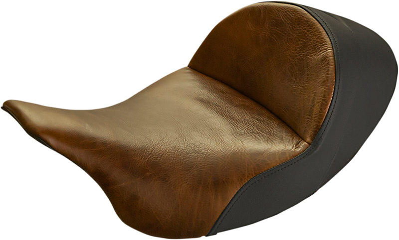SADDLEMEN Lariat Solo Seat - Brown - FL '08-'23 HD Touring - Street/ Road/ Electra - 808-07B-0041L - PartsOutlet.com.au