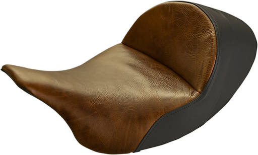 SADDLEMEN Lariat Solo Seat - Brown - FL '08-'23 HD Touring - Street/ Road/ Electra - 808-07B-0041L - PartsOutlet.com.au