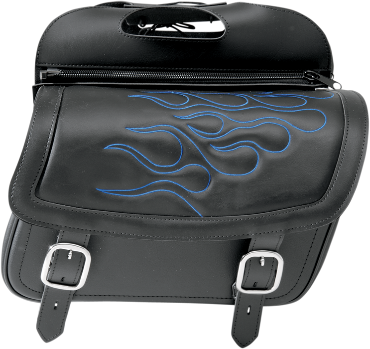 SADDLEMEN Flame Saddlebag - Blue - Medium 3501-0772 - PartsOutlet.com.au