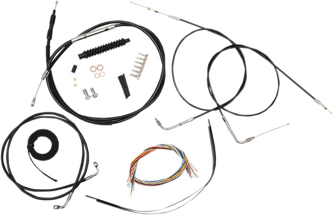 LA CHOPPERS CABLE AND BRAKE LINE KIT BLACK VINYL FOR 15"-17" APE HANGERS - LA-8100KT2-16B