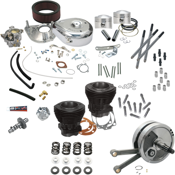 S&S CYCLE Complete 93" 3-5/8" Big Bore Stroker Hot Set Up Kit For 1978-'84 Big Twins 32-2268