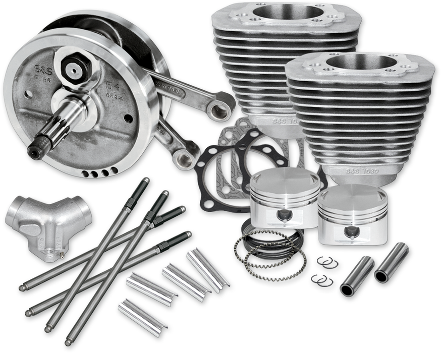 S&S CYCLE 96" Sidewinder® Big Bore Stroker Kit for 1984-'99 HD® Big Twins - Natural Aluminum Finish 91-7660