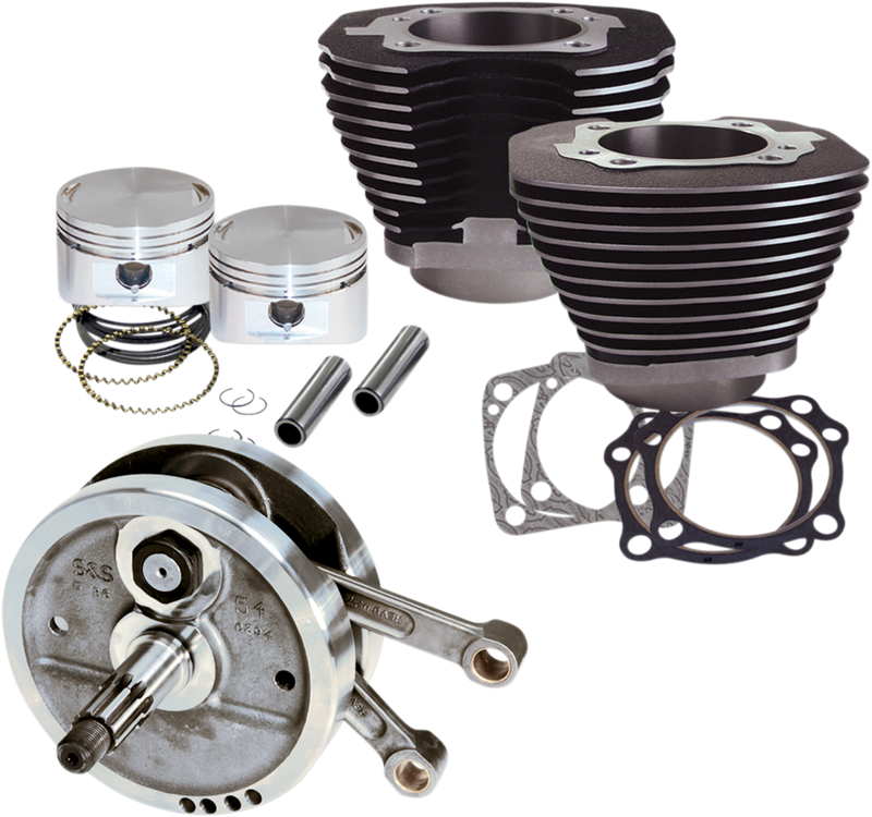 S&S CYCLE 96" Sidewinder® Big Bore Stroker Kit for '84-'99 HD® Big Twins - Wrinkle Black Finish - 91-7661