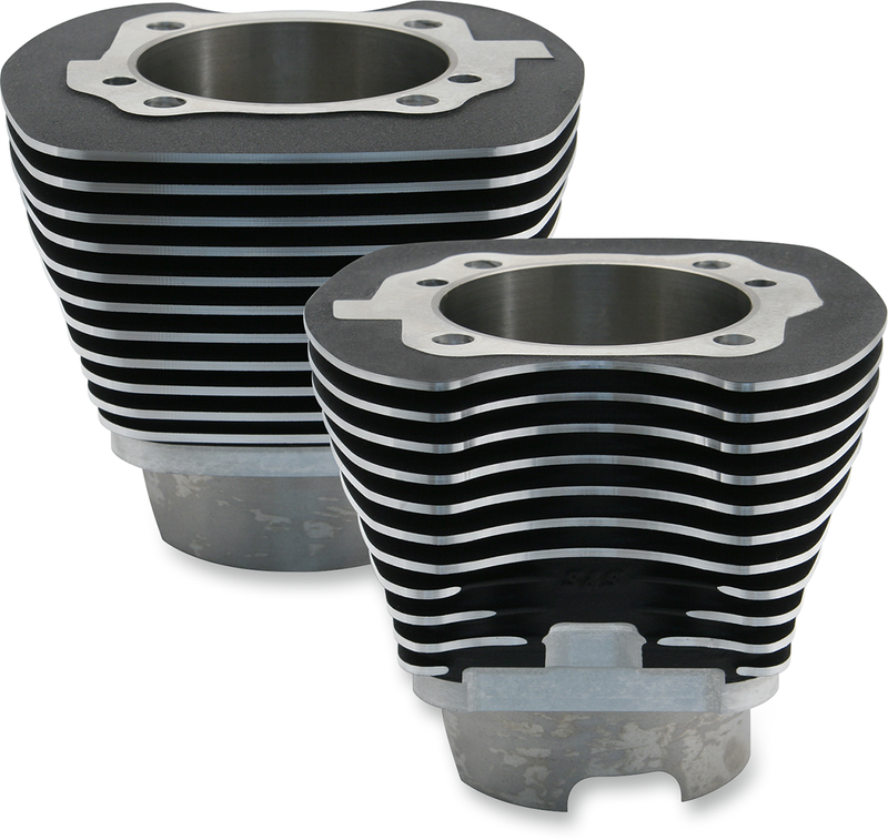 S&S CYCLE 4-1/8" Bore Cylinder Set for 124" and 124" Hot Set Up® Kits - Wrinkle Black - 910-0255