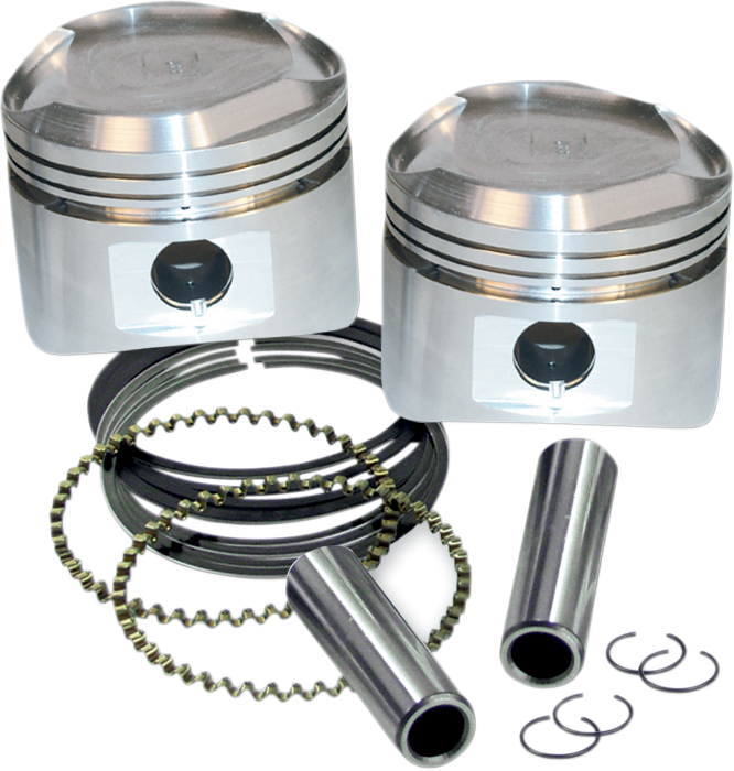 S&S CYCLE 80" Pistons for 1984-'99 HD® Big Twins W/ Super Stock Heads - Standard - +.010" - 92-2027