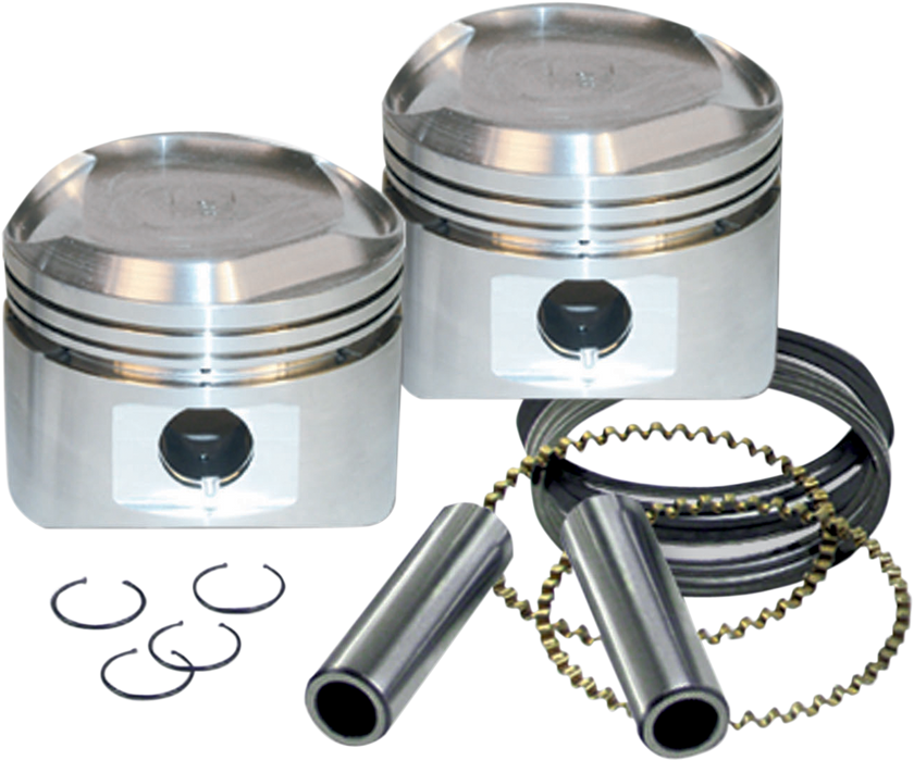 S&S CYCLE 89" Low Compression Stroker Pistons For 1984-'99 HD® Big Twins W/ Super Stock Heads - 3.5" - +.010 92-2047