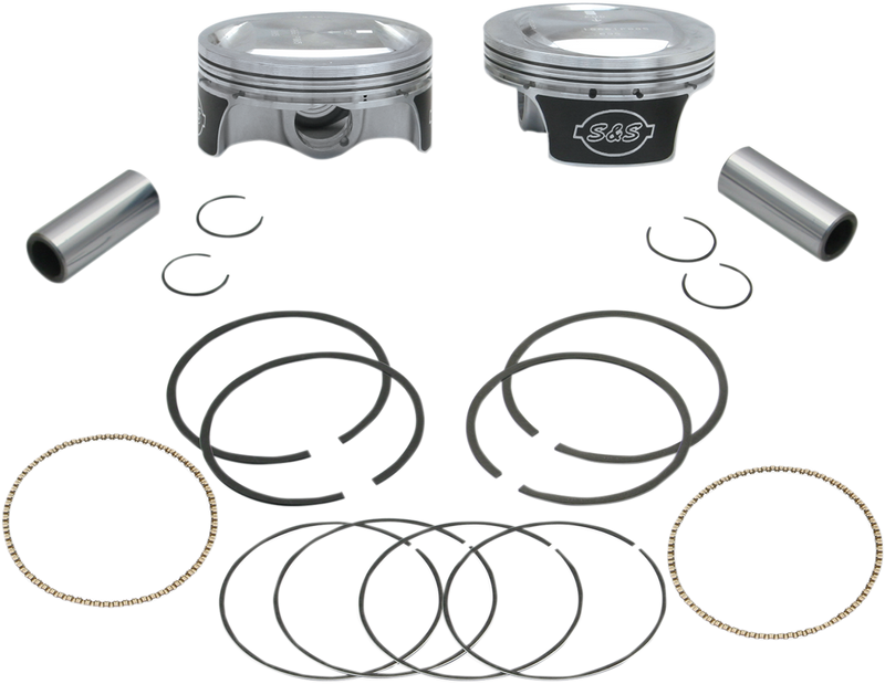 S&S CYCLE Pistons For Harley-Davidson '07-'16 S&S® 103" Hot Set Up Kit® - 3.875" - +.005 - 106-0433