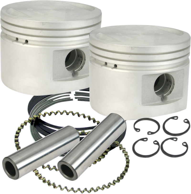 S&S CYCLE 80" Cast Flat-Topped Replacement Piston Kits For '84-'99 HD® Big Twins W/ Stock Heads or S&S Performance Replacement Heads - 3.5" - .020" - 920-0027