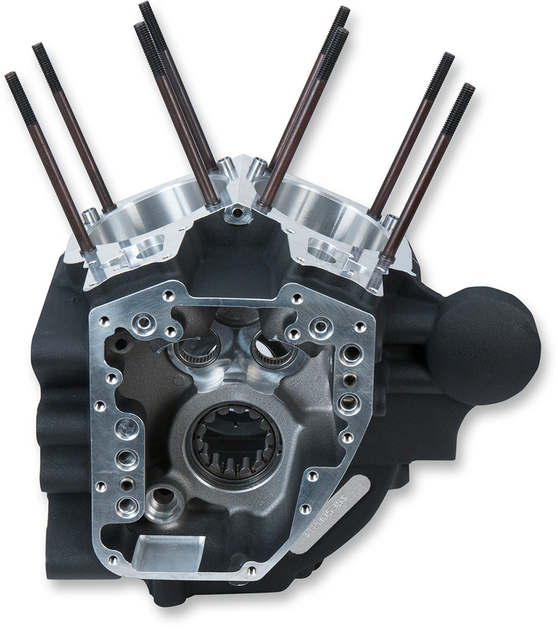 S&S CYCLE Crankase for 2006-'17 HD® Dyna® Models with 4 1/8" Bore, Stock Bolt Pattern - Wrinkle Black - 310-0856