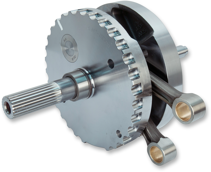 S&S CYCLE 4-3/8" Stroke Flywheel Assembly W/Sprocket Shaft Bearing Race For '07-'16 Non-Balanced HD® Big Twins - 320-0350