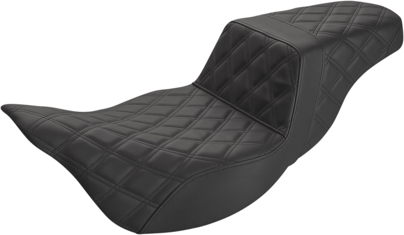 SADDLEMEN Step Up Seat - Extended Reach - Lattice Stitched - FL '08-'23 HD Touring - Street/ Road/ Electra - 808-07B-175E - PartsOutlet.com.au