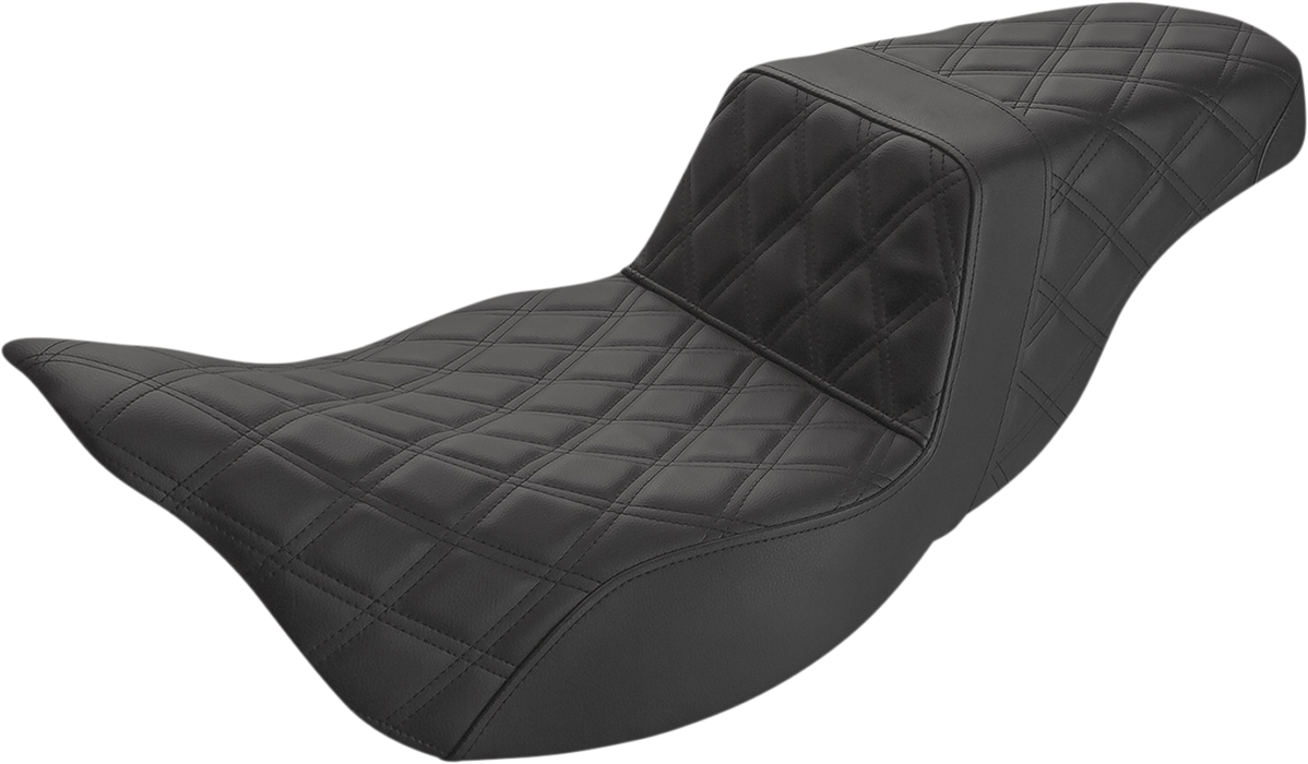 SADDLEMEN Step Up Seat - Extended Reach - Lattice Stitched -  FL 08+ HD Touring - Street/ Road/ Electra -  808-07B-175E