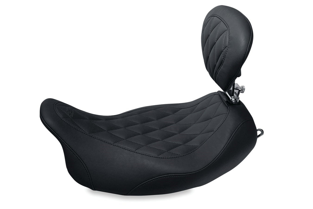 MUSTANG Wide Tripper™ Solo Seat - With Removable Driver Backrest - Harley-Davidson 2008+ FL - 79725 - PartsOutlet.com.au