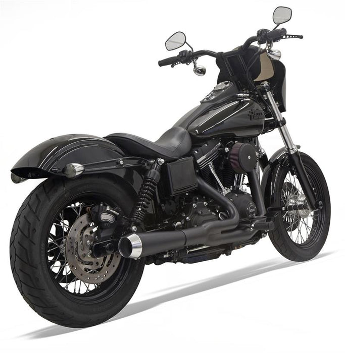 BASSANI XHAUST Road Rage Exhaust - Black - Short - '06-'17 Dyna FXD - 13122J - PartsOutlet.com.au