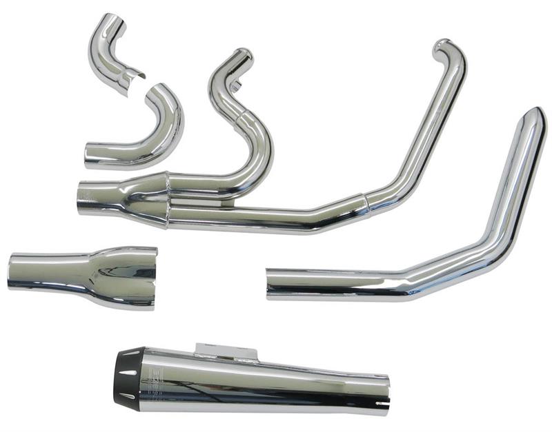 BASSANI XHAUST Road Rage 2:1 Exhaust - Chrome - Megaphone - Short - Dyna 91-'05 FXD Dyna - 13312R - PartsOutlet.com.au