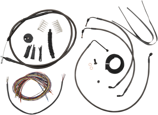 LA CHOPPERS CABLE AND BRAKE LINE KIT MIDNIGHT BLACK FOR MINI APE HANGERS - LA-8010KT2-08M - PartsOutlet.com.au