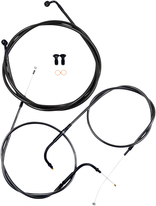 LA CHOPPERS CABLE AND BRAKE LINE KIT MIDNIGHT BLACK FOR 15"-17" APE HANGERS - LA-8110KT-16M