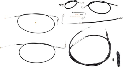 LA CHOPPERS HANDLEBAR CABLE/BRAKE & CLUTCH LINE/WIRE KITS AND COMPONENTS / STAINLESS STEEL|VINYL / BLACK - LA-8151KT-13B - PartsOutlet.com.au