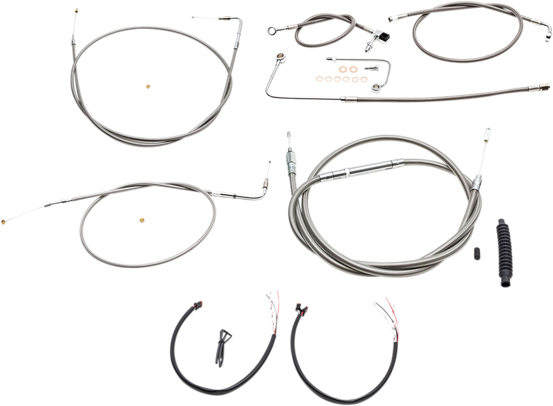 LA CHOPPERS HANDLEBAR CABLE/BRAKE & CLUTCH LINE/WIRE KITS AND COMPONENTS / STAINLESS STEEL / NATURAL - LA-8151KT2A-13 - PartsOutlet.com.au