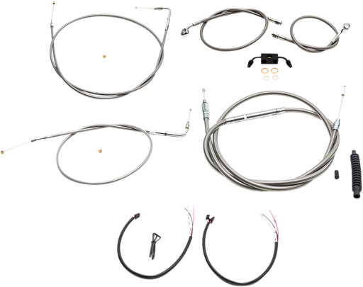 LA CHOPPERS HANDLEBAR CABLE/BRAKE & CLUTCH LINE/WIRE KITS AND COMPONENTS / STAINLESS STEEL / NATURAL - LA-8211KT2-16 - PartsOutlet.com.au