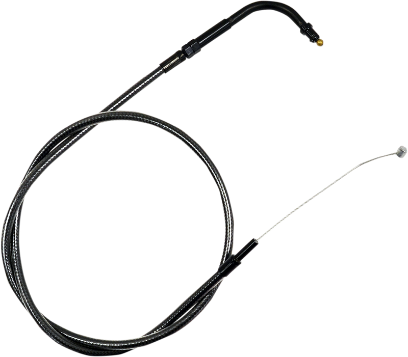 LA CHOPPERS THROTTLE CABLE MIDNIGHT STAINLESS FOR 12"-14" APE HANGERS - Softail '93-'15 - LA-8100TH13M
