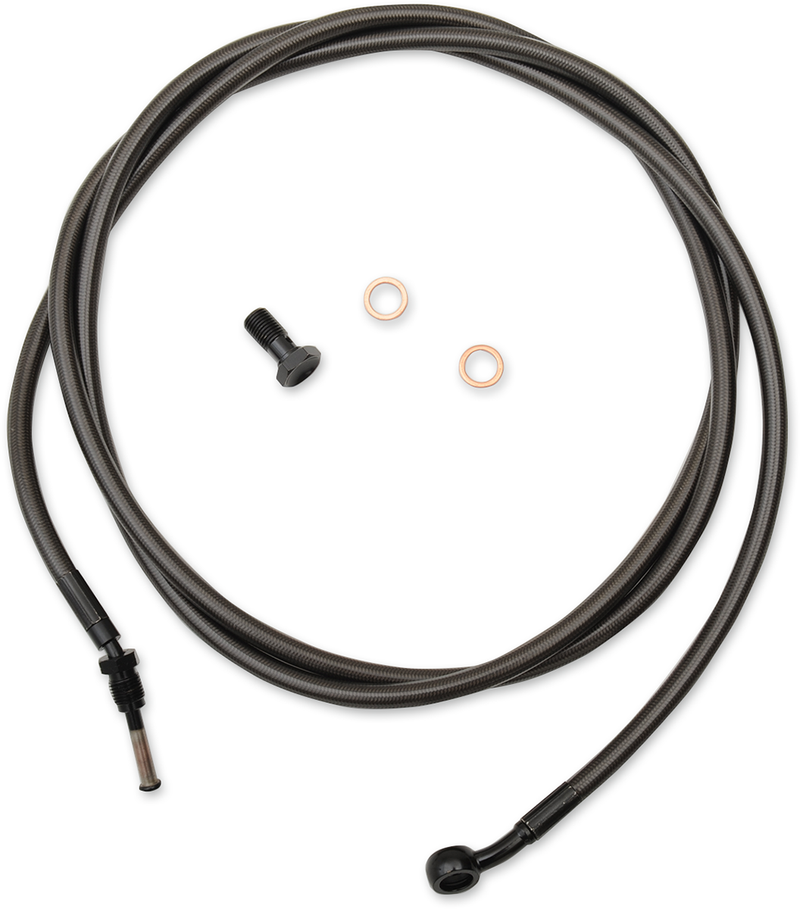 LA CHOPPERS MIDNIGHT BRAIDED CLUTCH LINE FOR 15"-17" APES / BLACK-BRAIDED / STAINLESS STEEL - Touring '17-'20 - LA-8054C16M