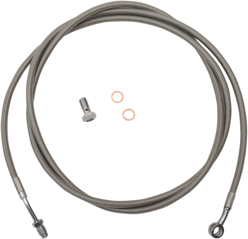 LA CHOPPERS BRAIDED STAINLESS CLUTCH LINE FOR 18"-20" APES / NATURAL-BRAIDED / STAINLESS STEEL - FL '17-'20 - LA-8054C19