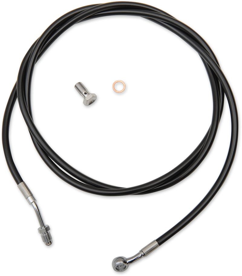 LA CHOPPERS BLACK VINYL/STAINLESS CLUTCH LINE FOR 18"-20" APES / BLACK/ STAINLESS STEEL - Touring/Trike '17-'20 - LA-8054C19B