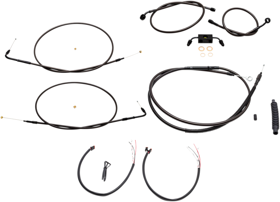 LA CHOPPERS Cable Kit - 18" - 20" Ape Hanger Handlebars - Midnight LA-8231KT2-19M