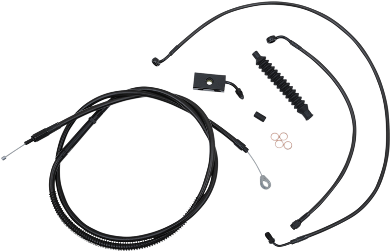 LA CHOPPERS Handlebar Cable/Brake Line Kit - 12" - 14" Ape Hanger Handlebars - Midnight - Softail '18-'22 - LA-8152KT-13M