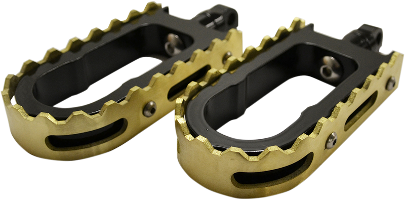 LA CHOPPERS BMX Footpegs - Black/Brass LA-7205-02B - PartsOutlet.com.au